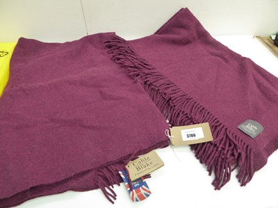 Lot 3786 - 2 Cable & Black 100% wool blankets