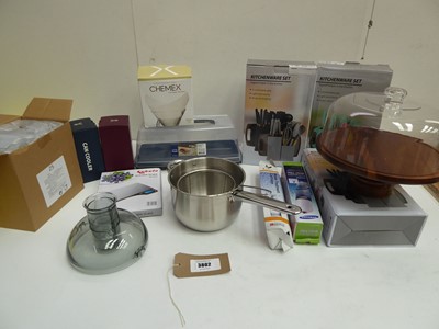 Lot 3802 - Kitchenware utensil sets, cake stand, Baton...