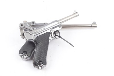 Lot 1629 - (S37) Two 6mm BB WE Luger PO8 airsoft pistols,...