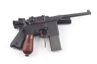 Lot 1630 - (S37) 6mm BB Mauser Broomhandle airsoft pistol...