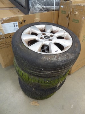 Lot 4076 - Four 16" mini alloy wheels with assorted tyres
