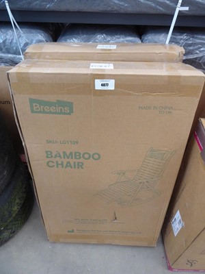 Lot 4077 - 2 Breeins bamboo garden chairs