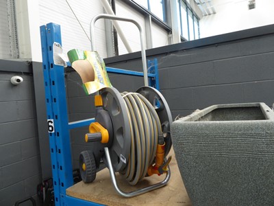 Lot 4086 - Hozelock hose reel with hose and attachment