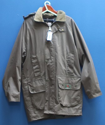 Lot 1268 - Lavenir green waterproof coat size L, and pair...