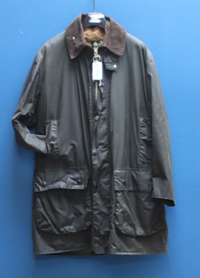 Lot 1270 - Barbour Border wax jacket with fleece lining,...