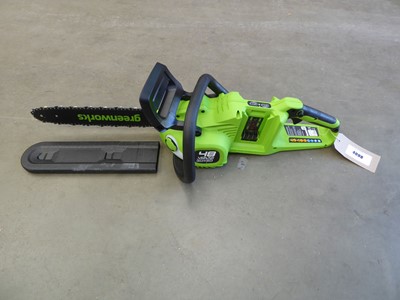 Lot 4098 - Greenworks cordless chainsaw with no batteries...