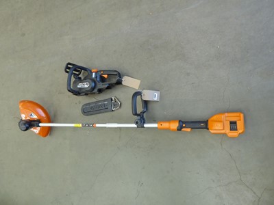 Lot 4105 - Worx cordless straight arm strimmer with no...