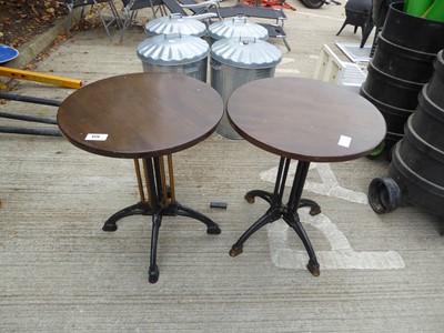 Lot 4173 - 2 cast bottom garden bistro tables