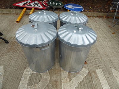 Lot 4178 - 4 galvanised waste bins