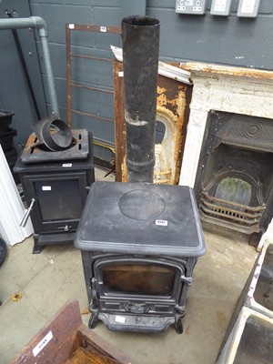 Lot 4241 - Cast iron log burner/stove with part flue...