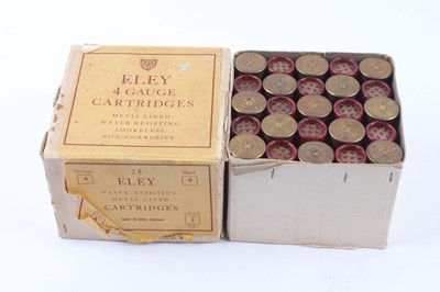 Lot 2247 - (S2) 25 x 4 bore Eley No.4 shot cartridges, boxed