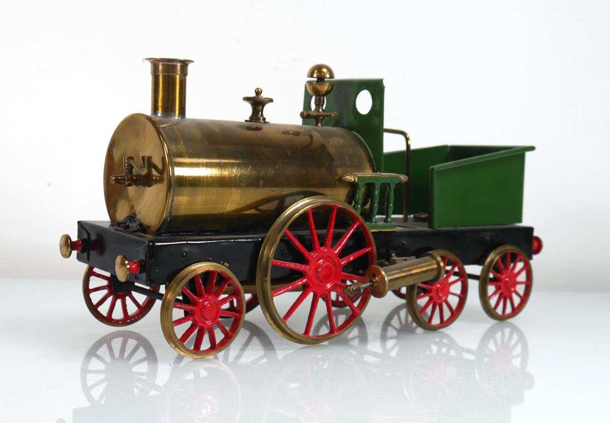 Lot 264 - A brass scale model of a steam locomotive, l....