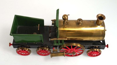 Lot 264 - A brass scale model of a steam locomotive, l....