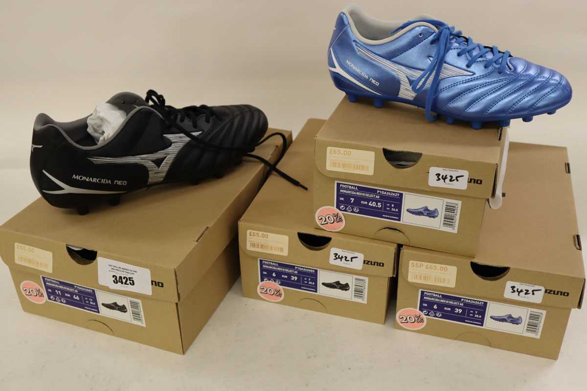 Lot 4x pairs of Mizuno Monarcida Neo football boots