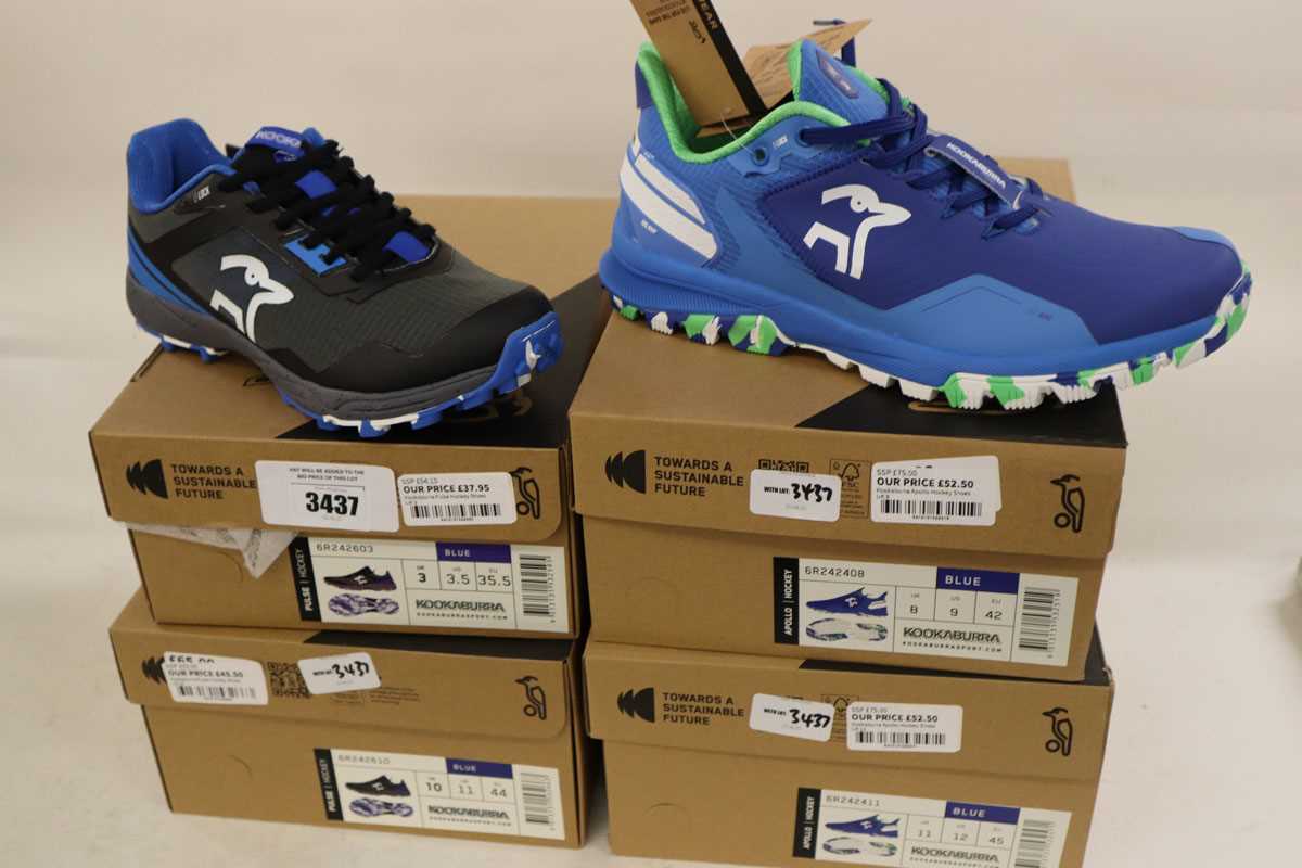 Lot 4x pairs of assorted Kookaburra hockey shoes...