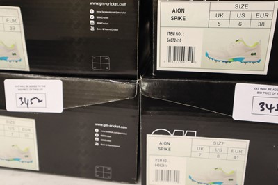 Lot 4x pairs of GM Aion spike cricket shoes