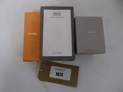 Lot 1073 - 3x Zara perfumes to include ebony wood 100ml,...