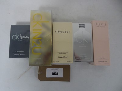 Lot 1078 - 5x Various Calvin Klein perfumes
