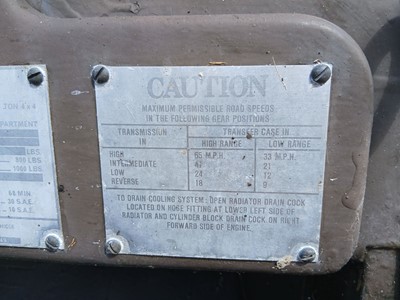 Lot (UFF 747) 1943 Ford 'Willys Jeep' GPW ¼-ton...