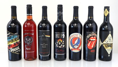 Lot 355 - 7 bottles of Rock Band Wines, 1x 2013 Queen...