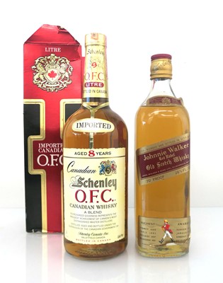 Lot 8 - 2 old bottles, 1x Schenley O.F.C. 8 Year Old...
