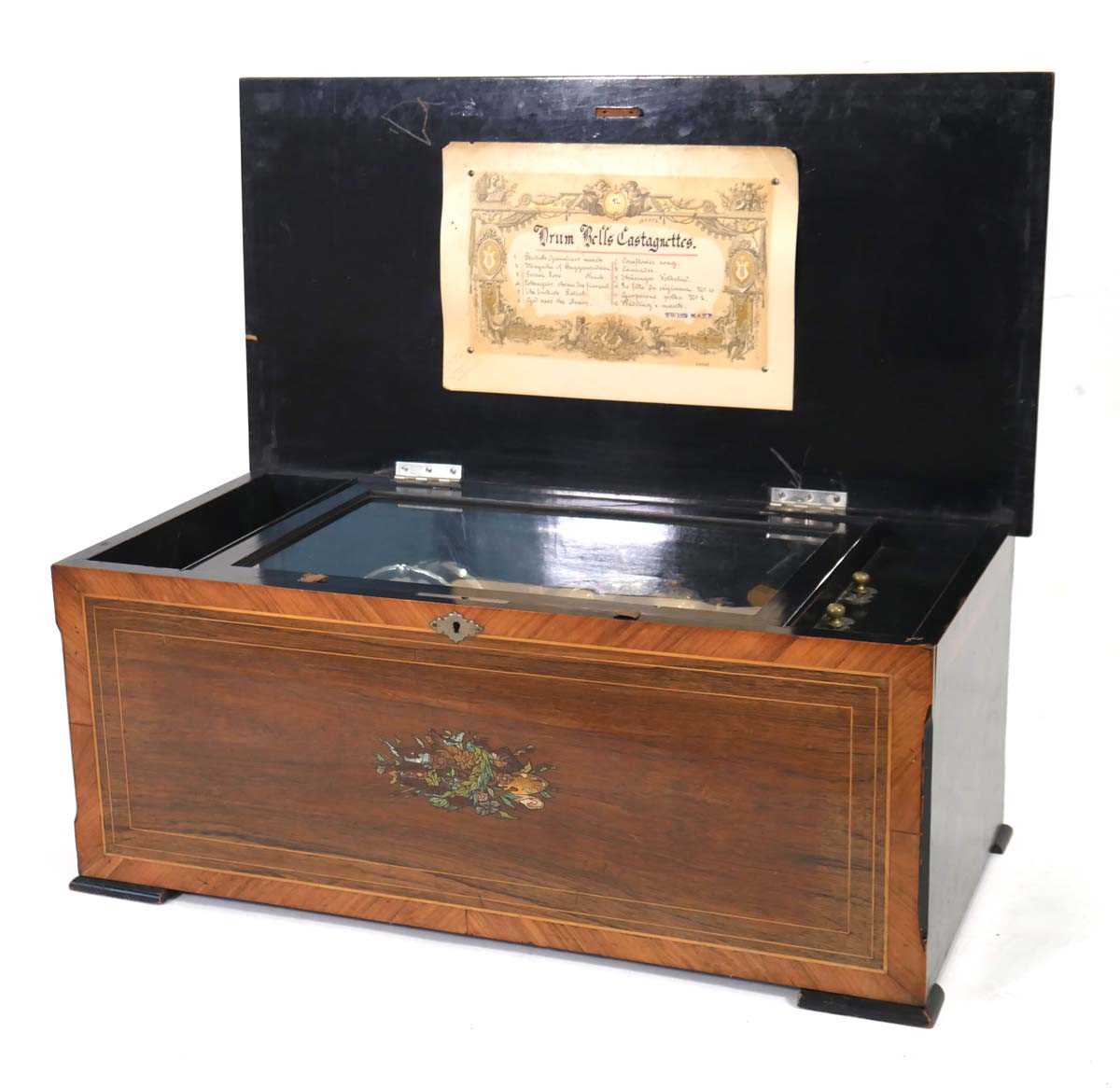 Lot 96 - A 19th century cylinder music box playing 12...
