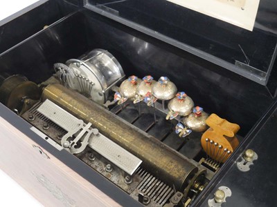 Lot 96 - A 19th century cylinder music box playing 12...
