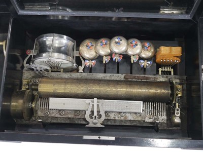 Lot 96 - A 19th century cylinder music box playing 12...