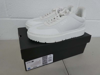 Lot 1820 - Boxed pair of DKNY 'midland' lace up trainers...