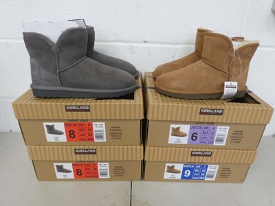Lot 1832 - x4 boxed pairs of ladies Kirkland shearling...