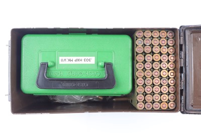 Lot 2661 - (S1) Metal ammo tin containing various .303...