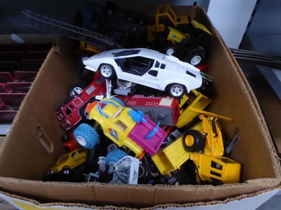 Lot 2443 - Box containing various diecast vehicles