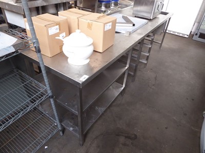 Lot 495 - 280cm stainless steel preparation counter with...