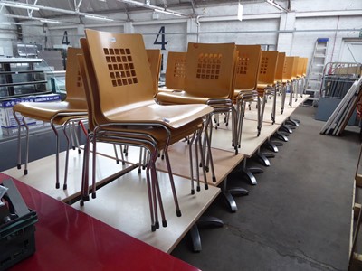 Lot 613 - 18 70cm square top tables with 45 matching...