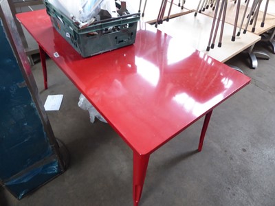 Lot 611 - 160cm rectangular red bistro type table