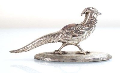 Lot A silver pin cushion modelled as a cock...