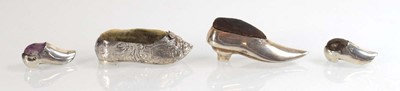 Lot A near pair of miniature silver pin cushions,...