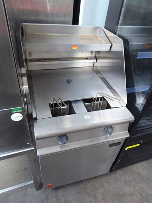 Lot 486 - 60cm gas Falcon twin tank fryer with 2 baskets
