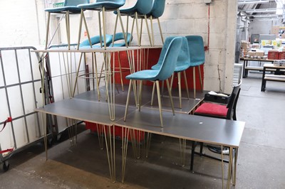 Lot 1391 - Set of 6 matching rectangular cafe tables on...