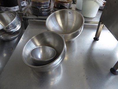 Lot 465 - 3 graduated sized Vollrath stainless steel...