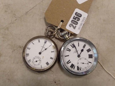Lot 2056 - Two pocket watches - Kays Screwback Lever &...