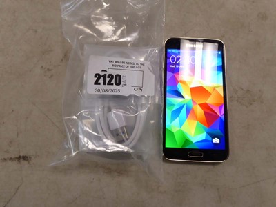 Lot 2120 - Samsung Galaxy S5 phone model SMG900F serial...