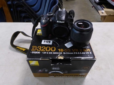 Lot 2129 - A boxed Nikon D3200 18-55mm AFS DX Camera &...