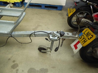 Lot 4269 - Galvanised single axle 3 section motorcycle...
