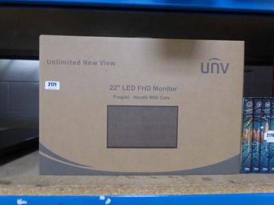Lot 2171 - UNV 22" LED FHD monitor, boxed
