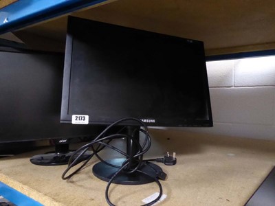 Lot 2173 - Samsung monitor with stand and power lead