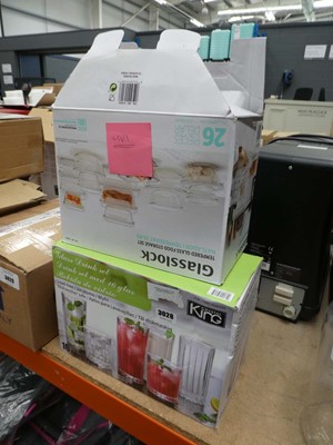 Lot 3028 - Glasslock food container set, glass drink set...