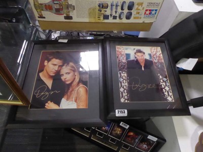 Lot 2153 - Two framed and signed photos with certificates...