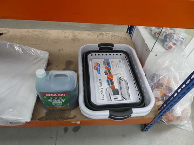 Lot 3061 - Two space saving laundry baskets plus a tub of...