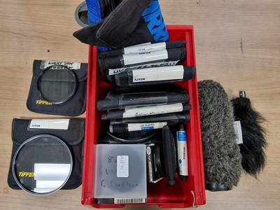 Lot 2236 - Box containing Tiffen filters and other video...